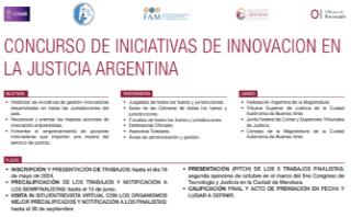 Hasta el 15-05-2024, Concurso de Procesos de  trabajos innovadores en la  Justicia Argentina